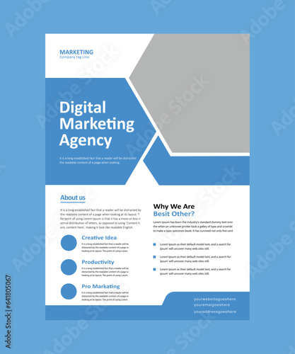 Digital marketing agency flyer design template © Creative