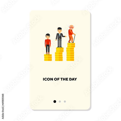 Life savings flat vector icon. Accumulation of wealth, inheritance isolated sign. Money and finance concept. Vector illustration symbol elements for web design and apps