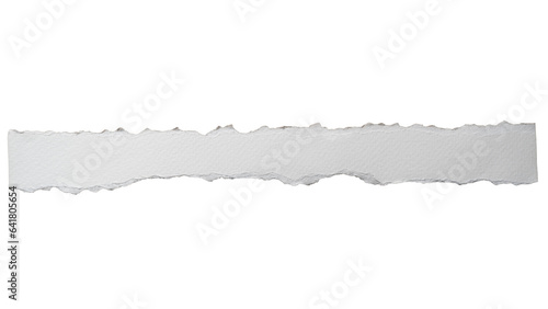 Long piece of torn white hot pressed paper