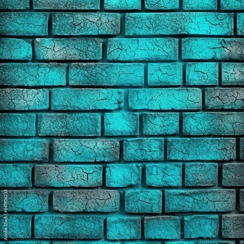 simple Turquoise color brick texture background 