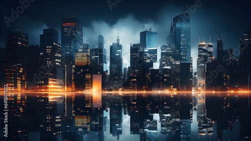Urbanes Flair bei Nacht: Die leuchtende Skyline
