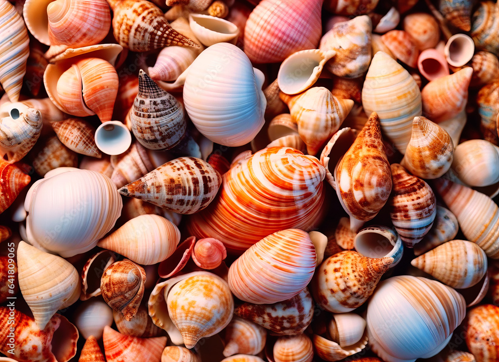 the beauty of the shells with beautiful colours