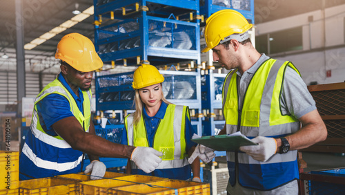 Diverse Warehouse Team of Workers Ensuring Efficient Logistic Distribution. Industrial Partners Working Together, Successful and Effective Teamwork.
