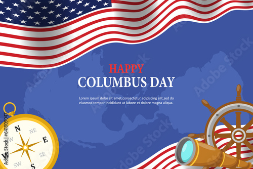 Colombus day banner background. Illustration
