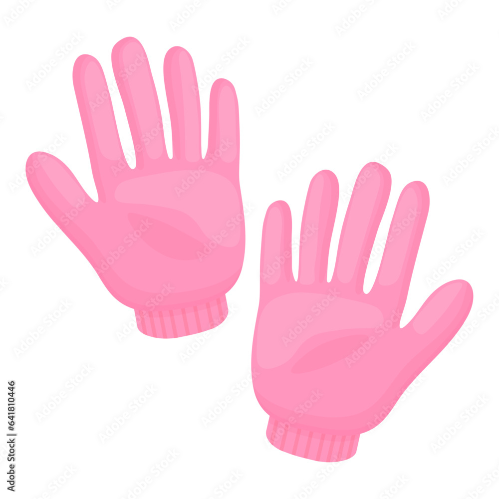 Fototapeta premium pink autumn gloves cartoon style. Glamour, fashion 90-00s. Vector illustration