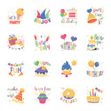 Pack of Birthday Fun Flat Stickers 

