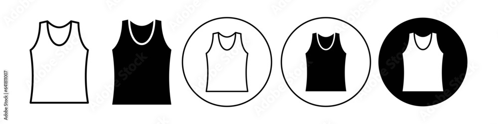 Sleeveless shirt icon. T shirt for men and women for fitness symbol. Vector sign of sport undershirt or vest. Flat logo set of singlet cloth fashion style. Outline of cotton Male Top short apparel. Sleeveless shirt icon. T shirt for men and women for fitness symbol. Vector sign of sport undershirt or vest. Flat logo set of singlet cloth fashion style. Outline of cotton Male Top short apparel.