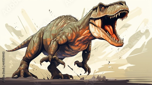  a t - shirt design of a tyransaurus dinosaur.  generative ai © Oleg