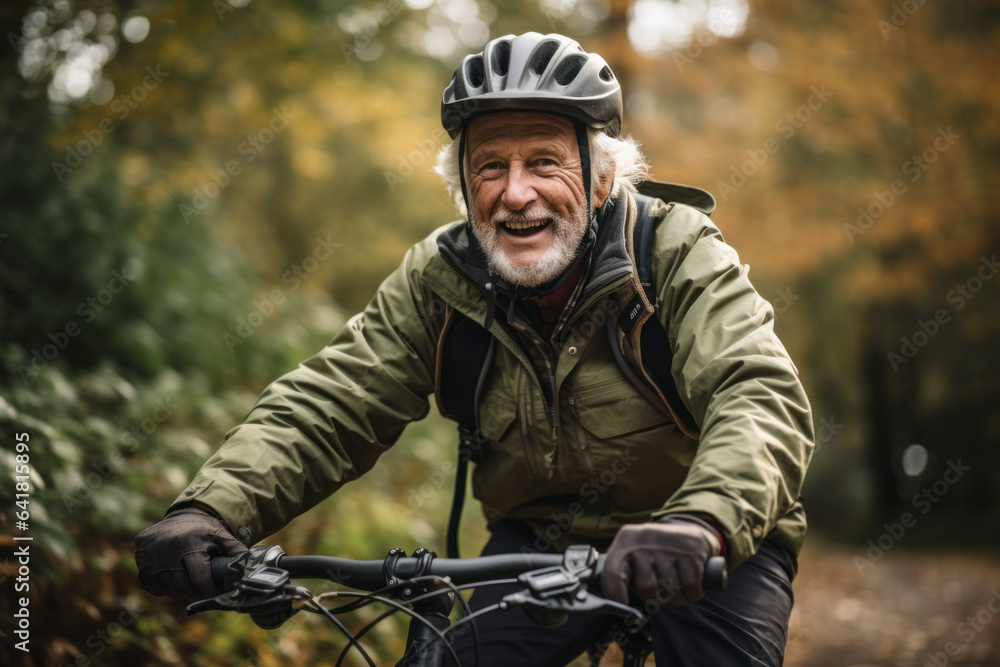 Fototapeta premium senior couple riding bike