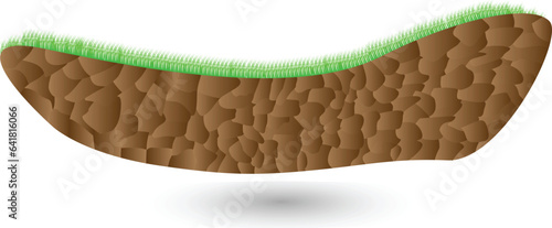 Grassy road isolated on background, 2d illustration of smart farming concept, farm online management ads, farming control technology online. piece if grass piece.