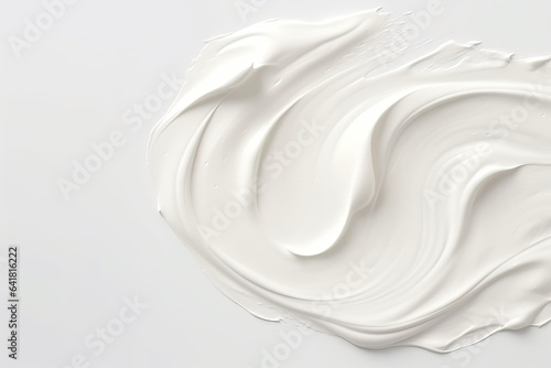 Cosmetic Elegance: Textured Cream Smear Isolated on White