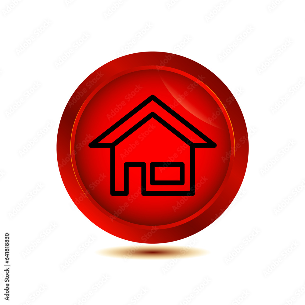 house icon in glossy button vector illustration house icon in glossy button vector illustration