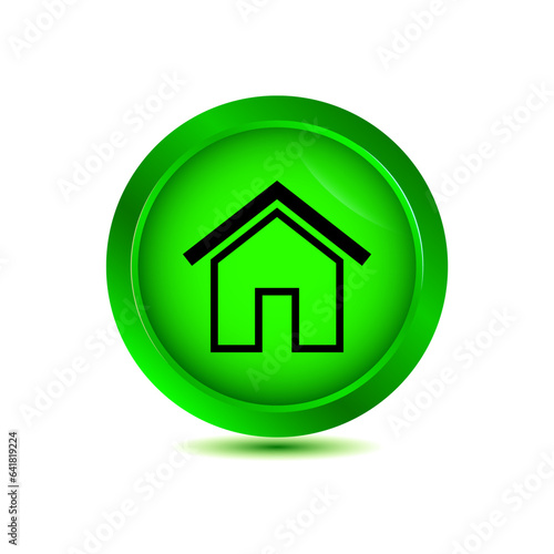 house icon in glossy button vector illustration
