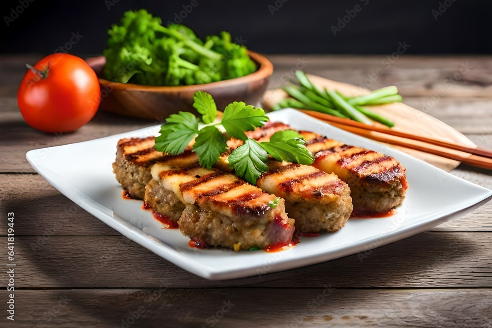 Minced Lula kebab grilled