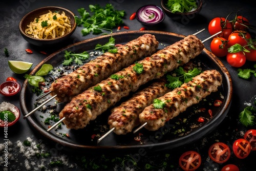 Minced Lula kebab grilled