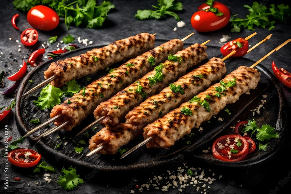Minced Lula kebab grilled