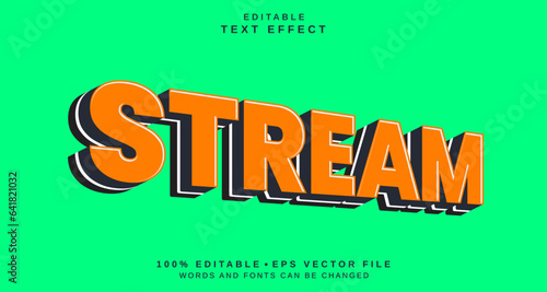 Editable text style effect - stream text style theme.