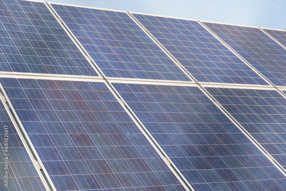 Close-up of solar panels in a photovoltaic power plant Close-up of solar panels in a photovoltaic power plant