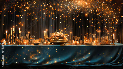 Glittering sequins spread across a table, twinkling like distant stars