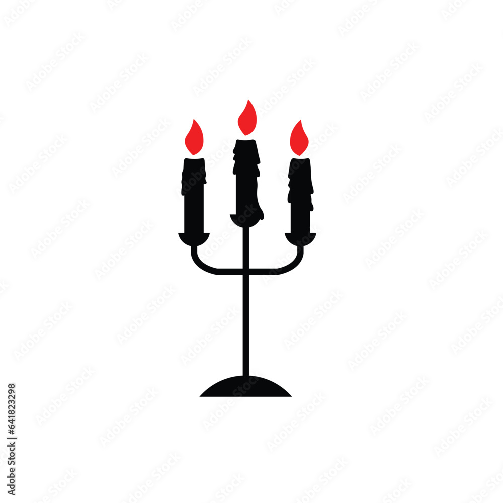 Candle and candlestick silhouette illustration vector in cartoon style on white background. Halloween element. Halloween concept. Candle and candlestick silhouette illustration vector in cartoon style on white background. Halloween element. Halloween concept.