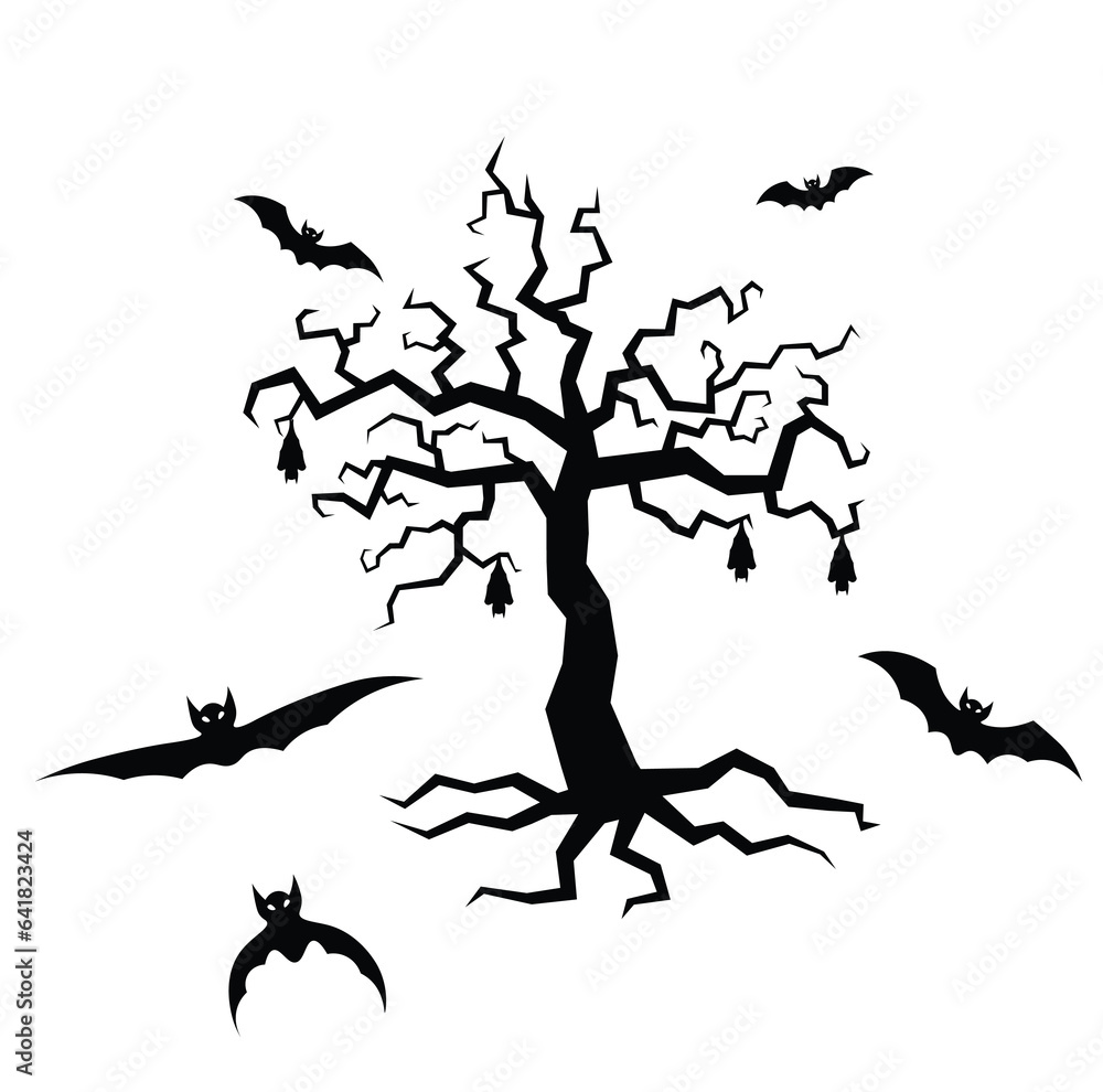 Bat silhouette illustration vector in cartoon style on white background. Halloween element. Halloween concept. Bat silhouette illustration vector in cartoon style on white background. Halloween element. Halloween concept.