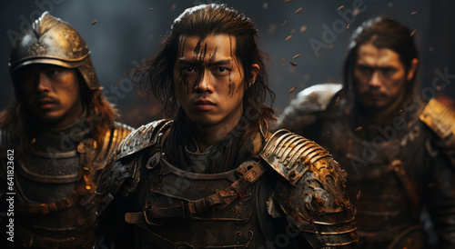 Ancient Chinese warriors on the battlefield