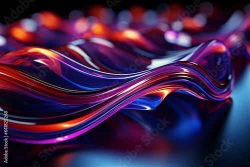 Digital technology,abstract background.Colorful waves. Generative AI.