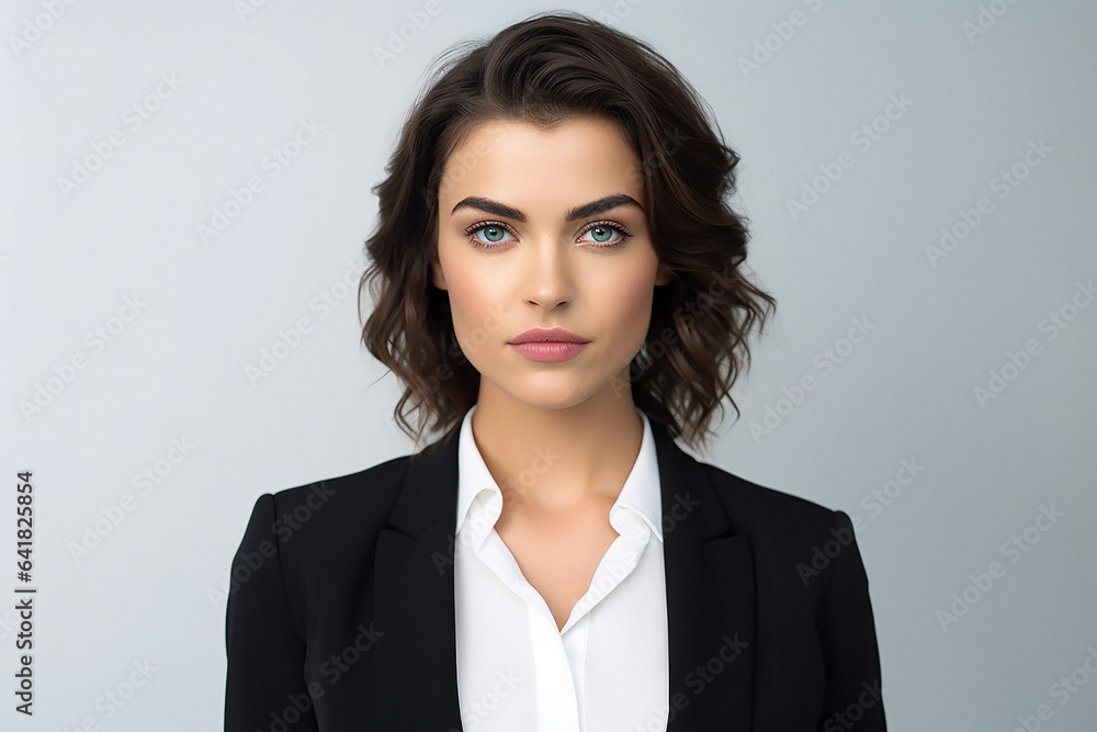 ai generative, girl in a suit on a white background ai generative, girl in a suit on a white background