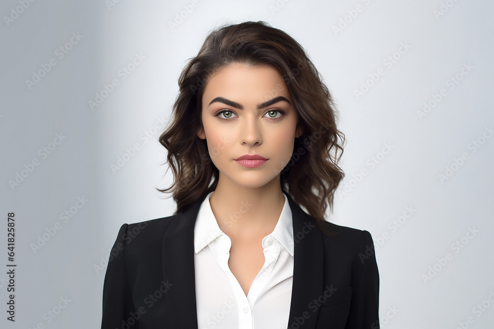 ai generative, girl in a suit on a white background ai generative, girl in a suit on a white background