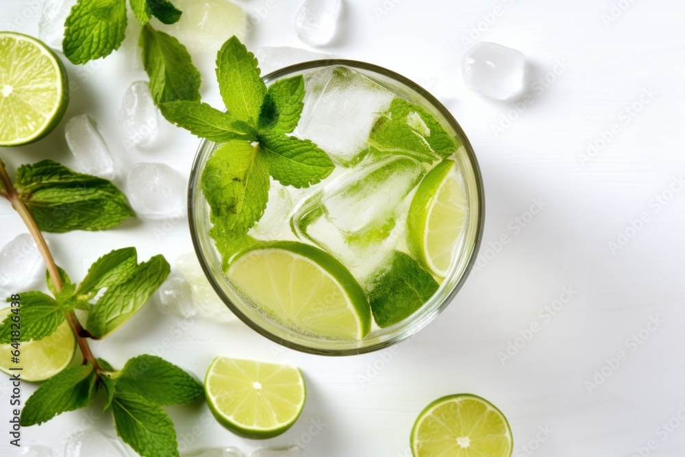 A glass of alcohol and lemon A glass of alcohol and lemon
