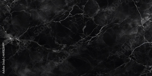 Black marble natural pattern for background, abstract black and white, generative ai