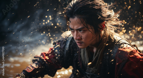 Ancient Chinese warriors on the battlefield