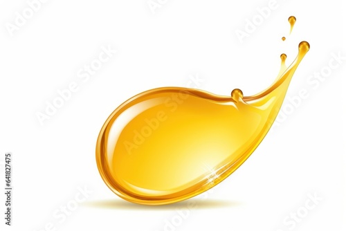 Oil drop with air bubbles on white background