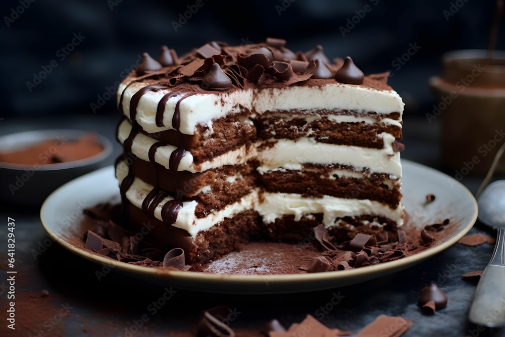 Schichtschokoladentiramisutorte mit Mascarpone-Creme Schichtschokoladentiramisutorte mit Mascarpone-Creme