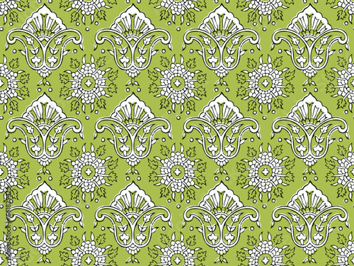 FLORAL BLOCK ALL OVER PRINT SEAMLESS PATTERN VECTOR ILLUSTRATION