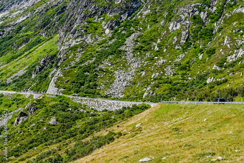 Gotthard, Urserental, Passstrasse, Andermatt, Bergdorf, Schweizer Alpen, Alpen, Bergwiesen, Landwirtschaft, Bergbauer, Uri, Gotthardpass, Reusstal, Sommer, Schweiz photo