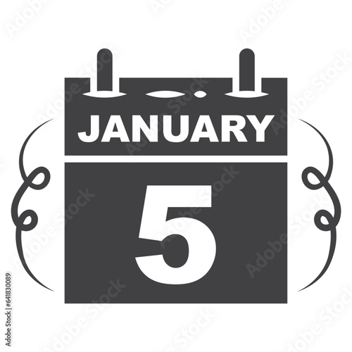 5 january Calendar icon