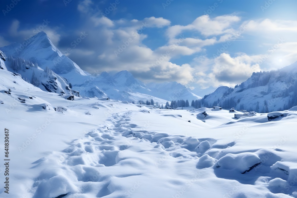 Eine schneebedeckte Landschaft