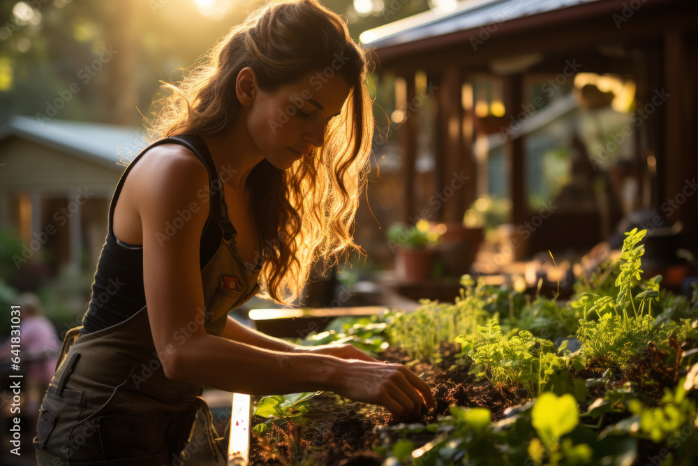woman in the garden woman in the garden