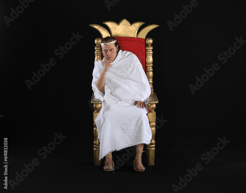 Fotografija portrait of a roman emperor on a throne