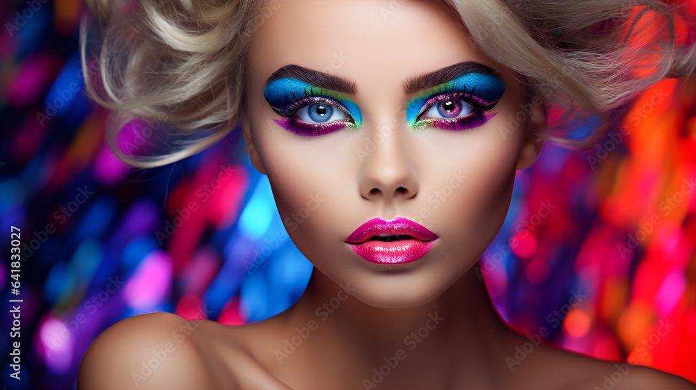 Beautiful woman with bright make-up Beautiful woman with bright make-up