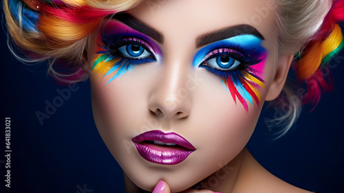 Beautiful woman with bright make-up