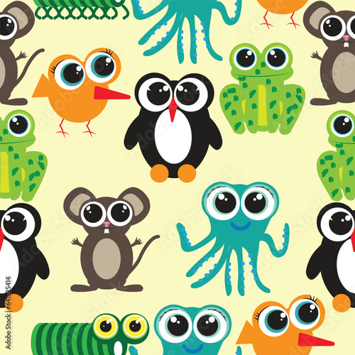 Wallpaper Mural Huge eye baby characters sealmess pattern Torontodigital.ca