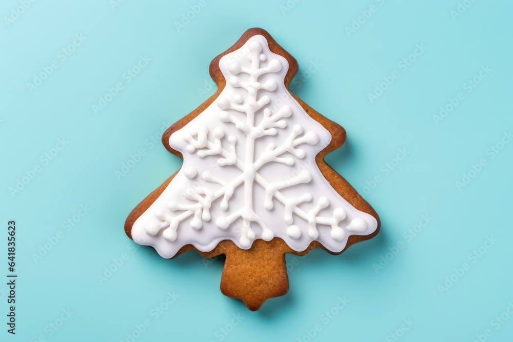 Homemade gingerbread cookie decorated