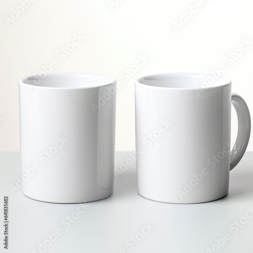 Mug MockUp, Two Mugs on white , AI generated