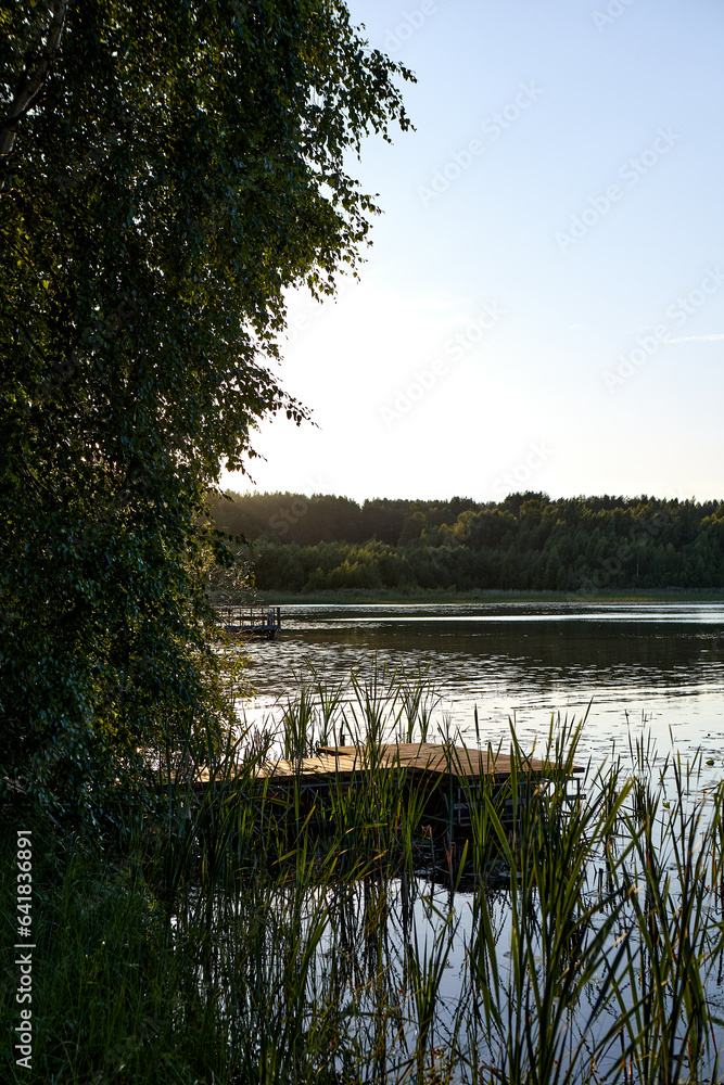 lake in the sunset