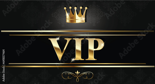 VIP card with gold elements. 
