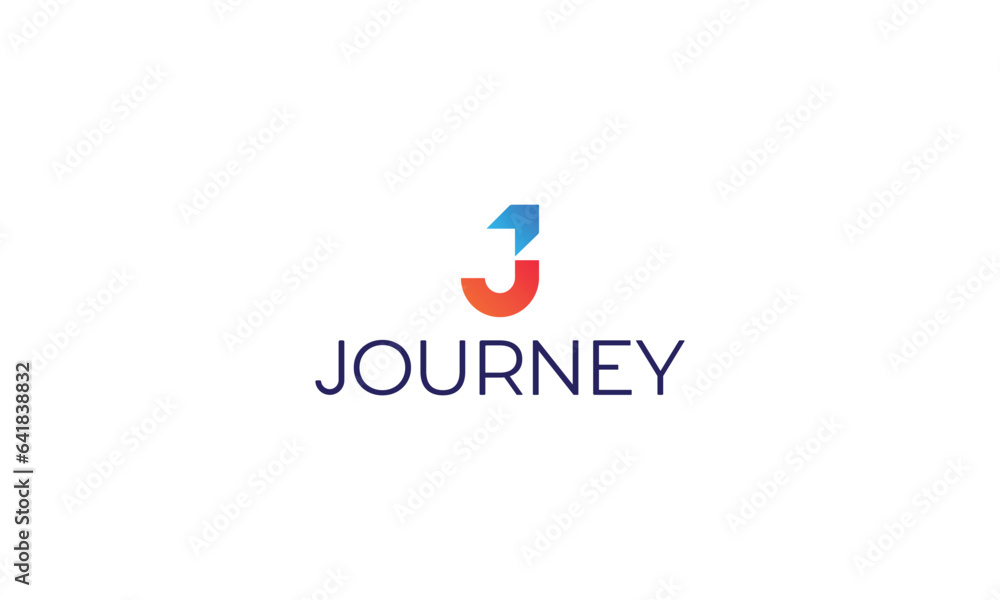 Letter j minimal travel and journey logo