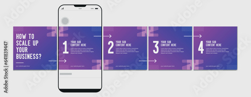 Set of Linkedin Carousel Post, editable social media Instagram carousel post, modern and creative business carousel post template, eps 10.