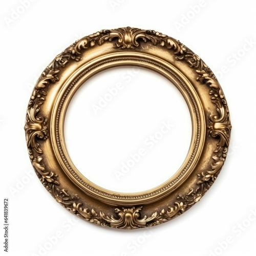 Antique circle frame isolated on white background